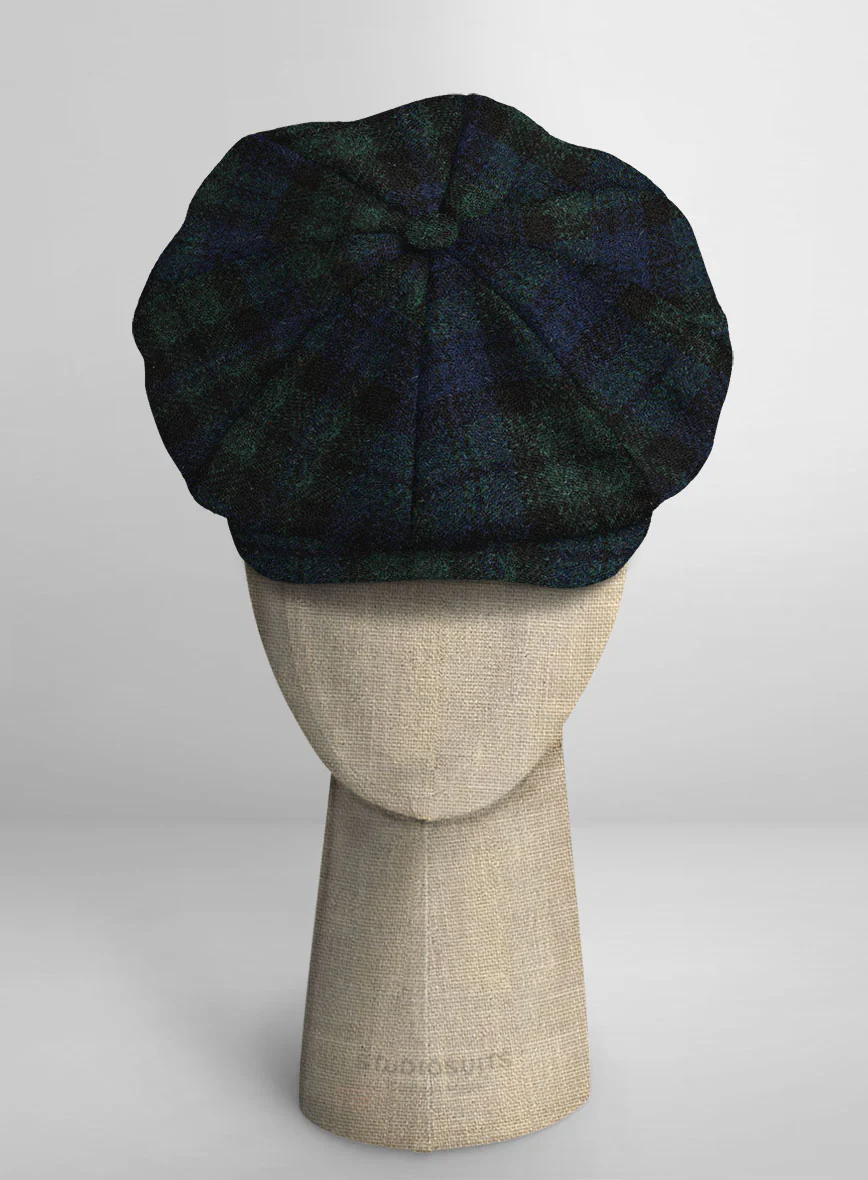 Harris Tweed Yale Tartan Newsboy Cap