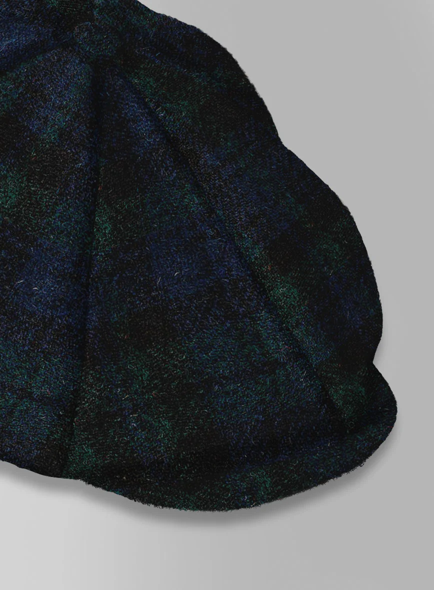 Harris Tweed Yale Tartan Newsboy Cap - Image 4
