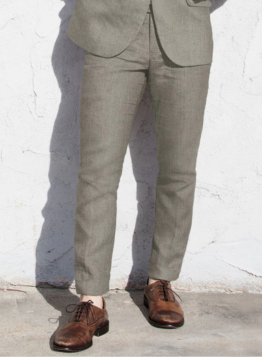 Heavy Linen Sage Green Suit - Image 5