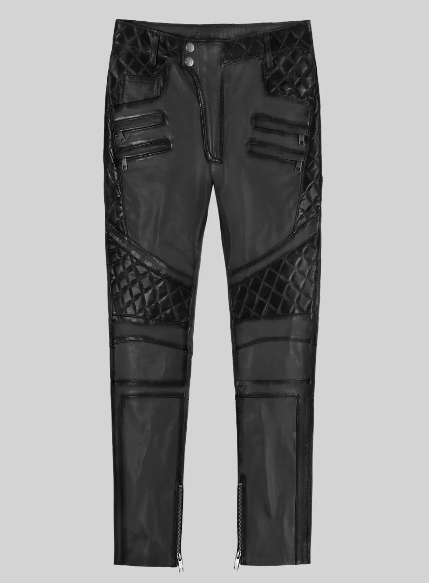 Hector Burnt Charcoal Leather Pants
