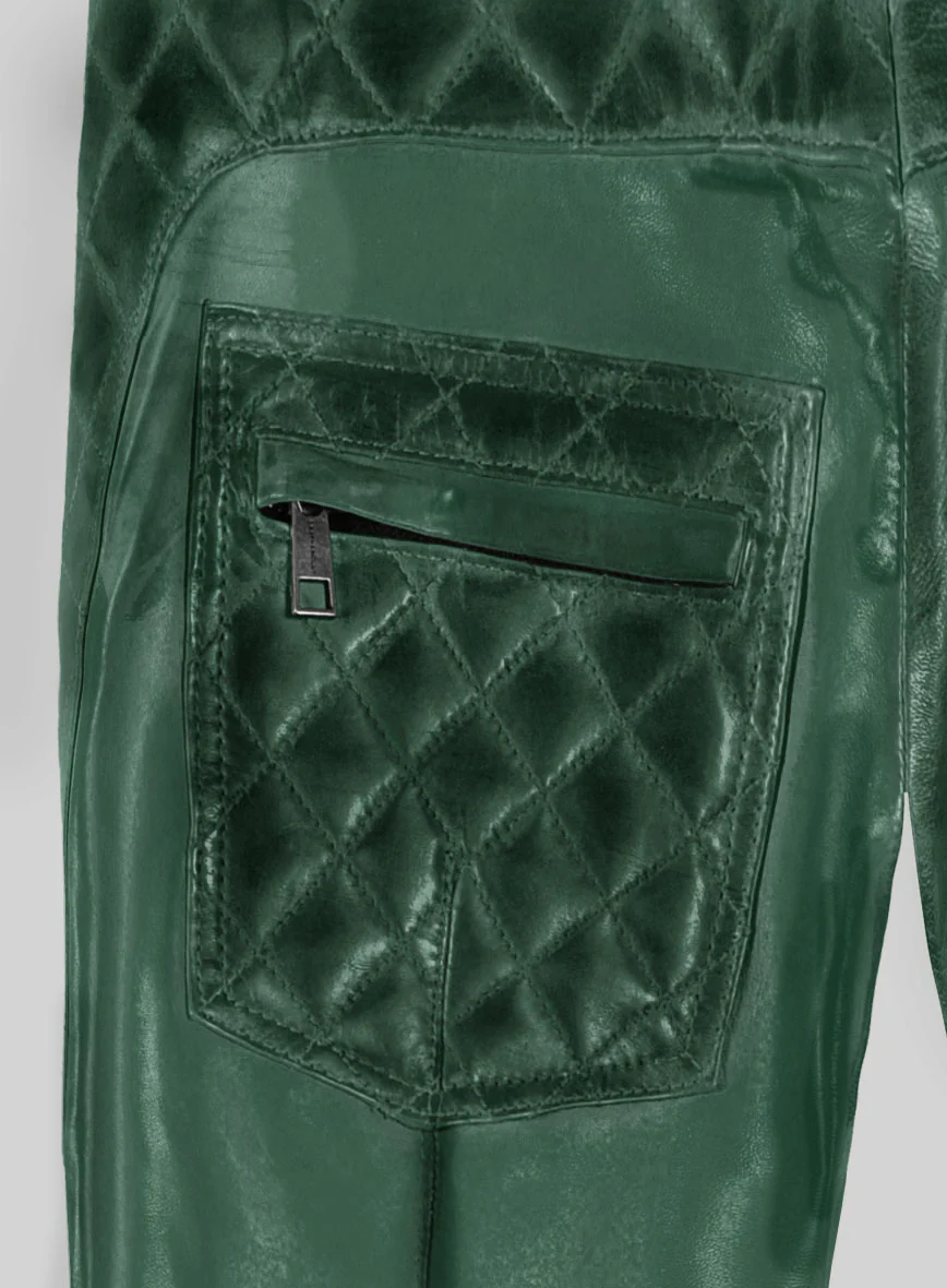 Hector Burnt Green Leather Pants - Image 6