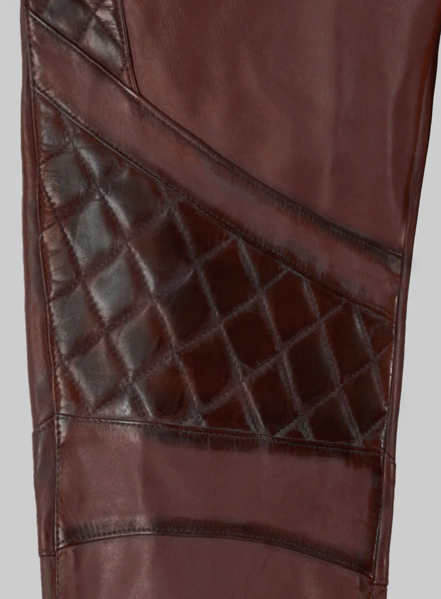 Hector Burnt Maroon Leather Pants - Image 5