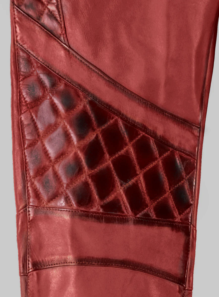 Hector Burnt Red Leather Pants - Image 5