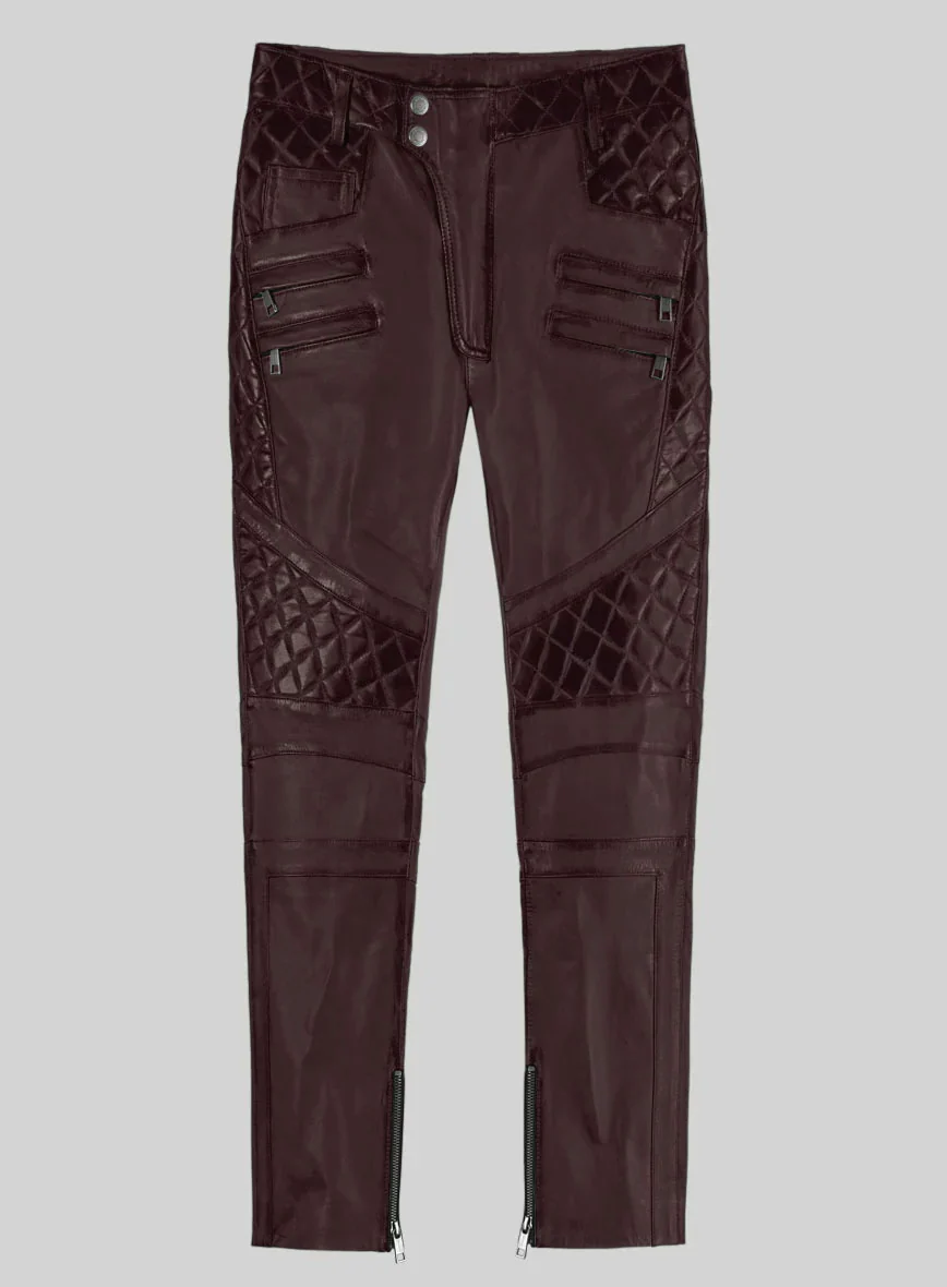 Hector Burnt Wine Leather Pants