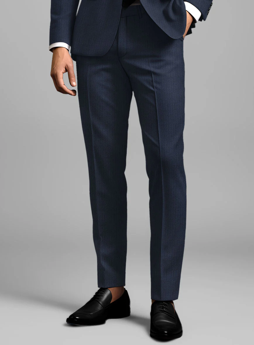 Herringbone Wool Royal Blue Suit - Image 6