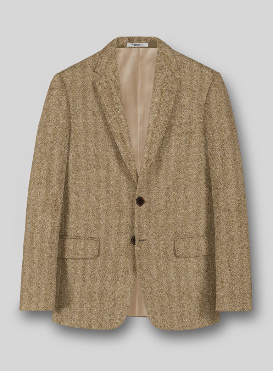 Highlander Beige Herringbone Tweed Suit - Image 3