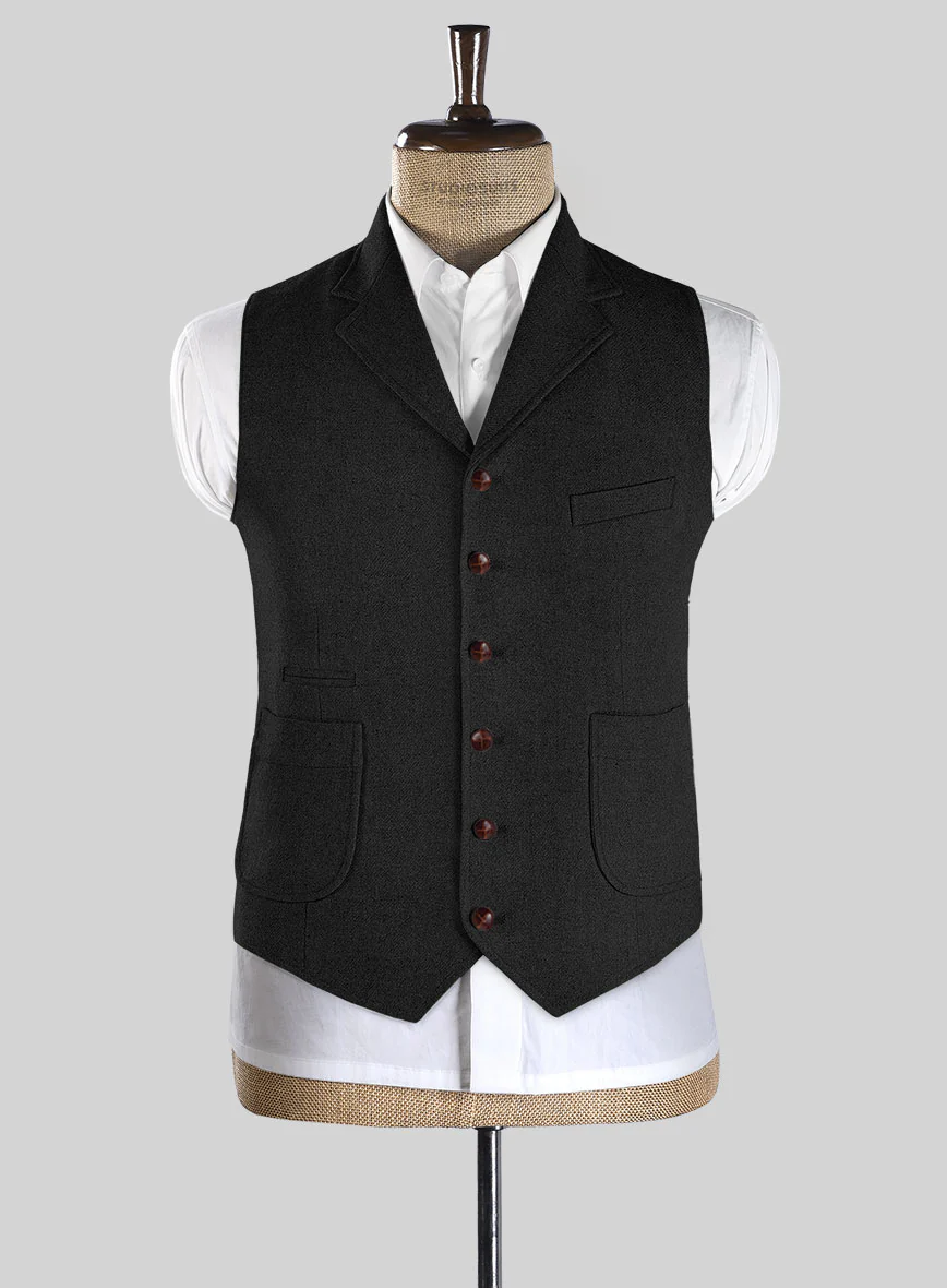 Highlander Black Tweed Hunting Vest - Image 2