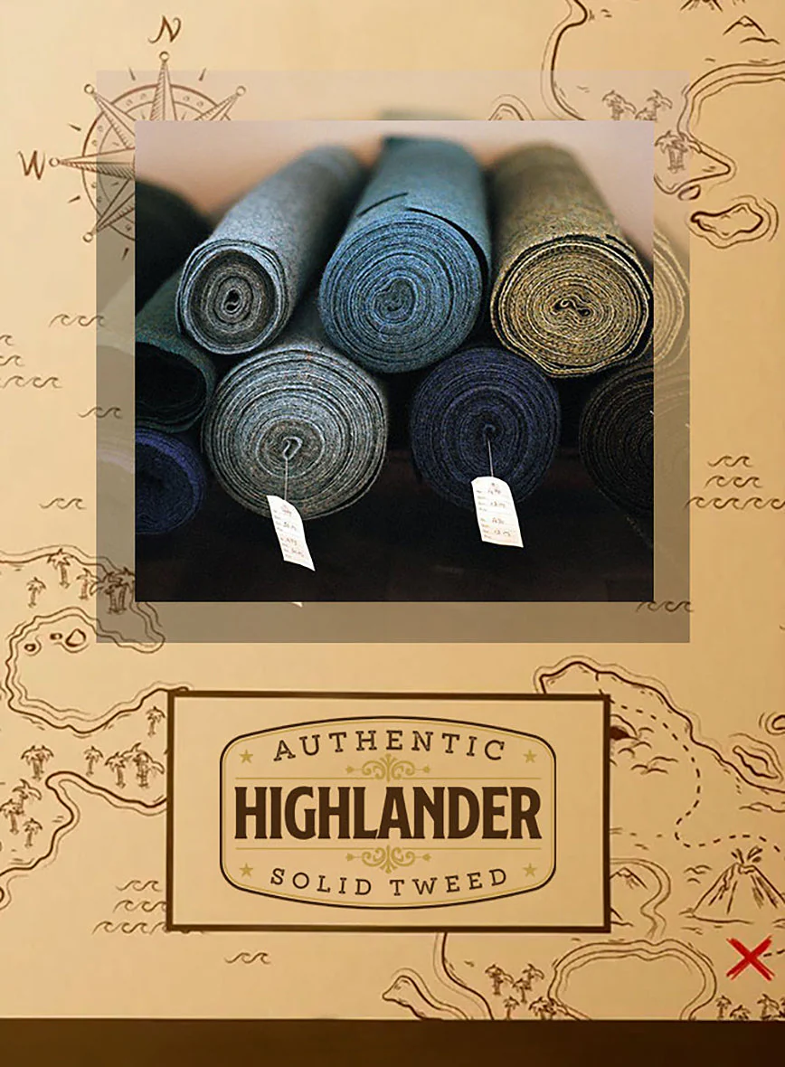 Highlander Blue Tweed Double Breasted Suit - Image 7
