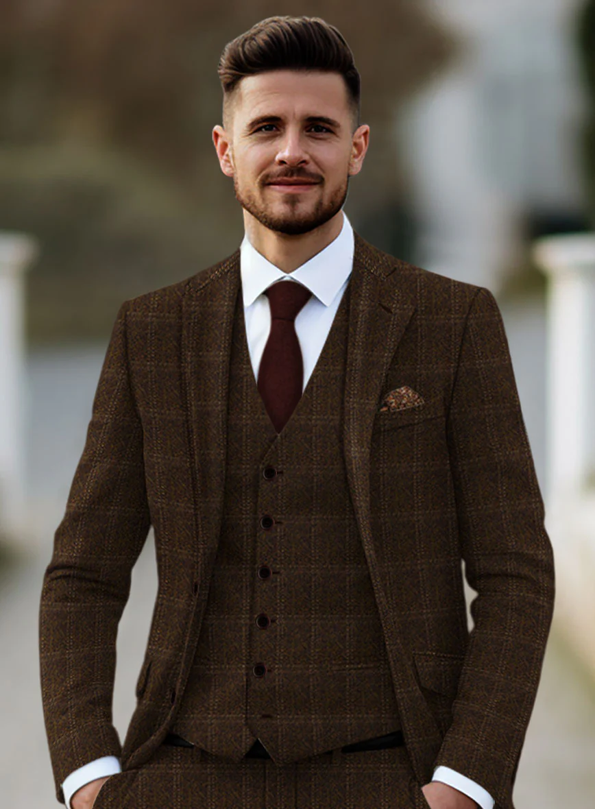 Highlander Brown Windowpane Tweed Jacket - Image 2