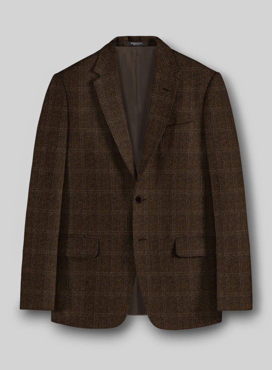 Highlander Brown Windowpane Tweed Suit - Image 3