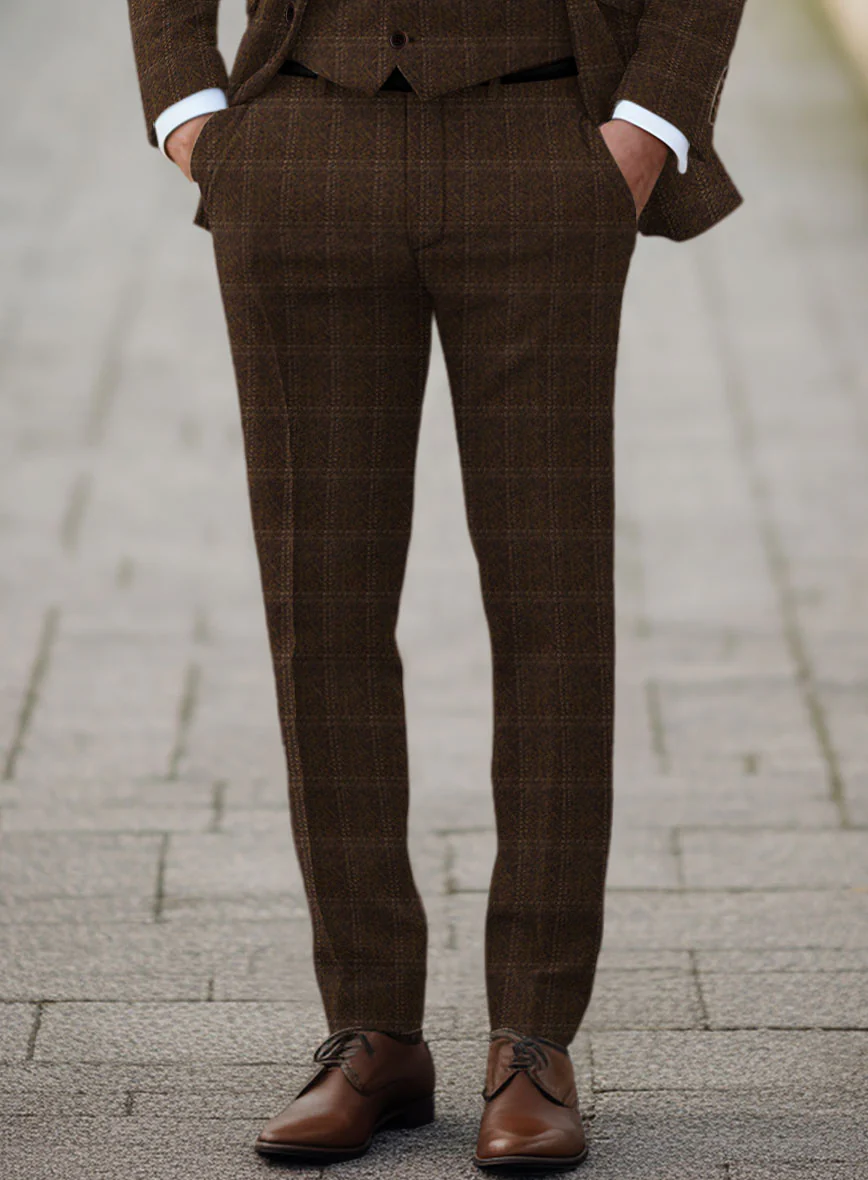 Highlander Brown Windowpane Tweed Suit - Image 7