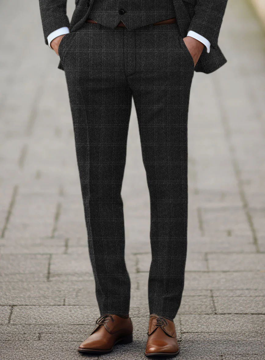 Highlander Charcoal Windowpane Tweed Suit - Image 7