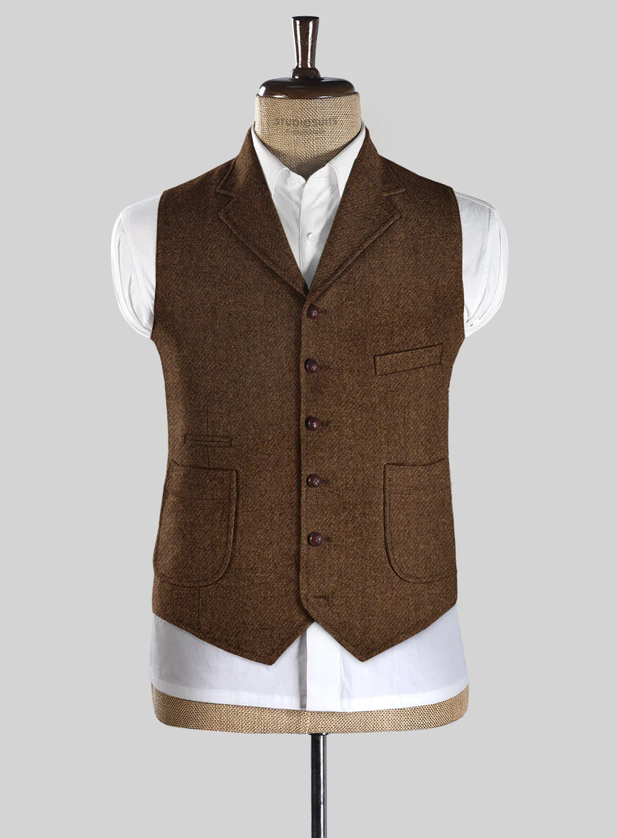 Highlander Coca Brown Tweed Hunting Vest - Image 3