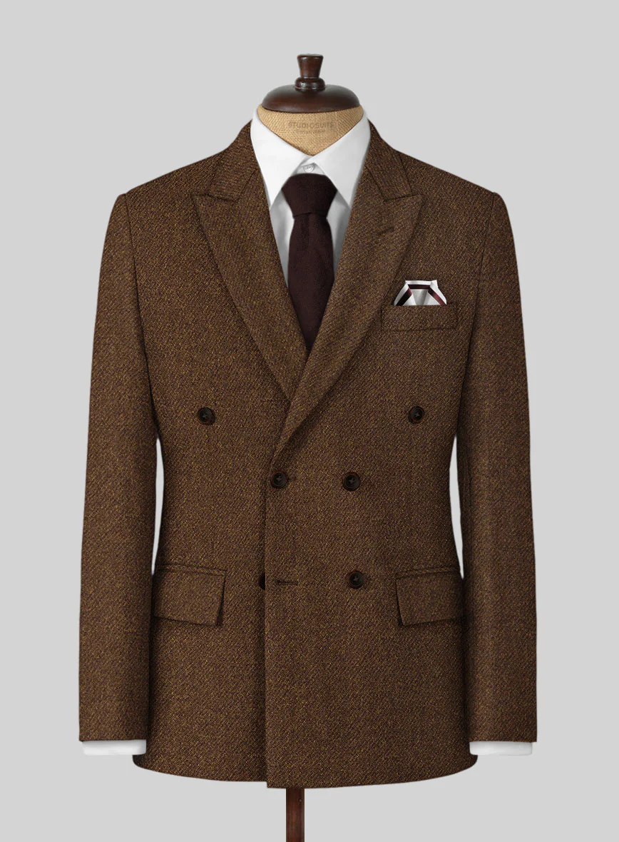 Highlander Coca Brown Tweed Double Breasted Jacket