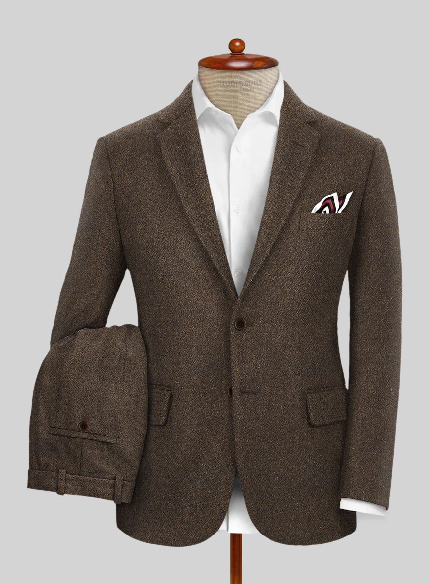 Highlander Dark Brown Tweed Suit
