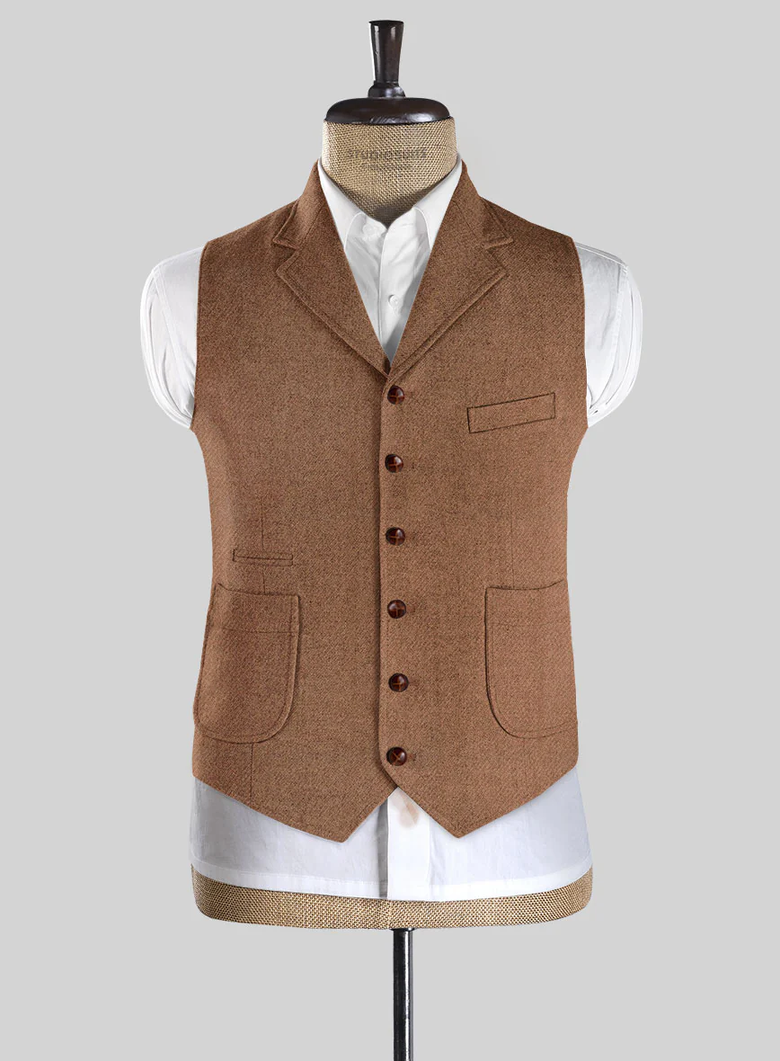 Highlander Earthy Brown Tweed Hunting Vest - Image 3