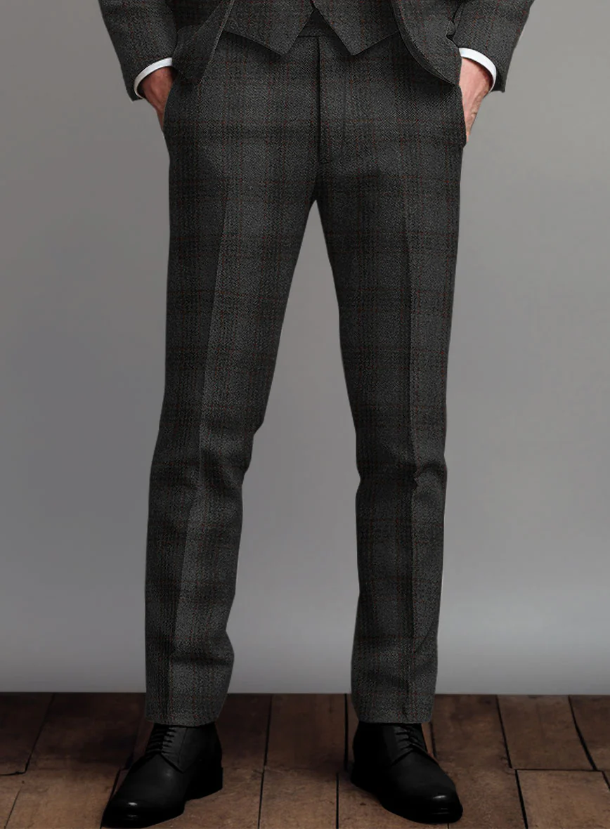 Highlander Gray Classic Check Tweed Pants - Image 2