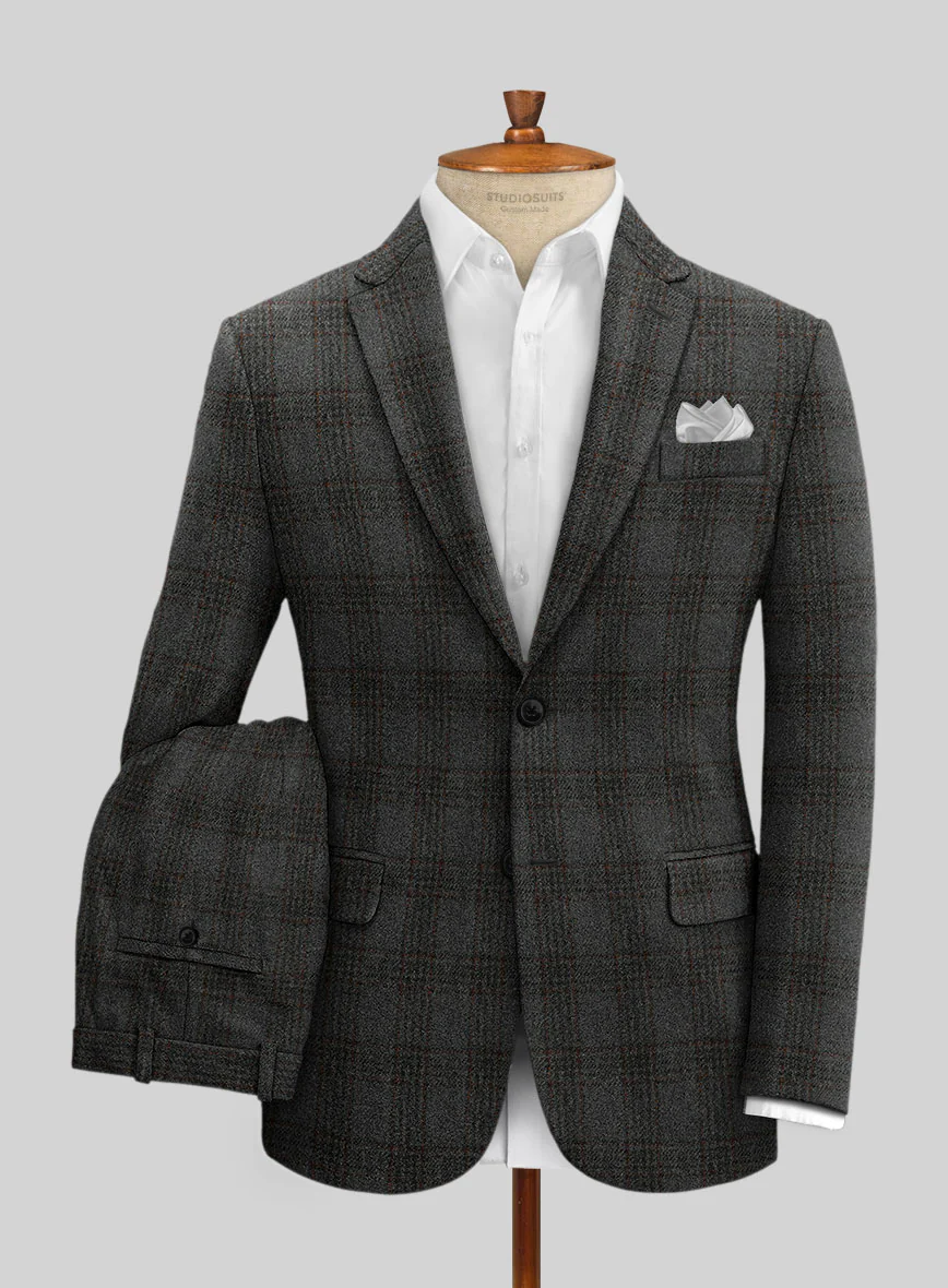 Highlander Gray Classic Check Tweed Suit - Image 2