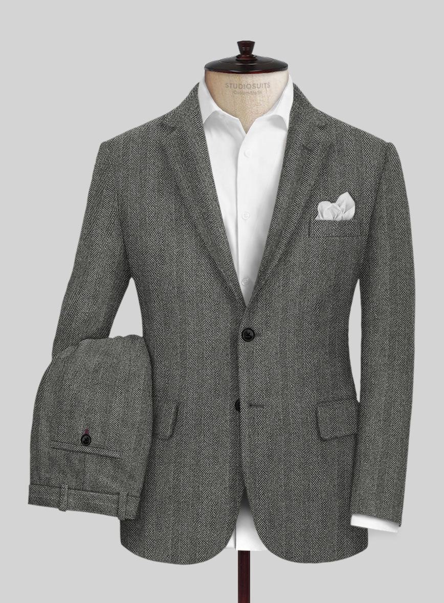 Highlander Gray Herringbone Tweed Suit - Image 2