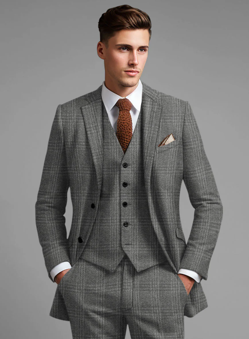 Highlander Gray Tartan Tweed Suit - Image 4