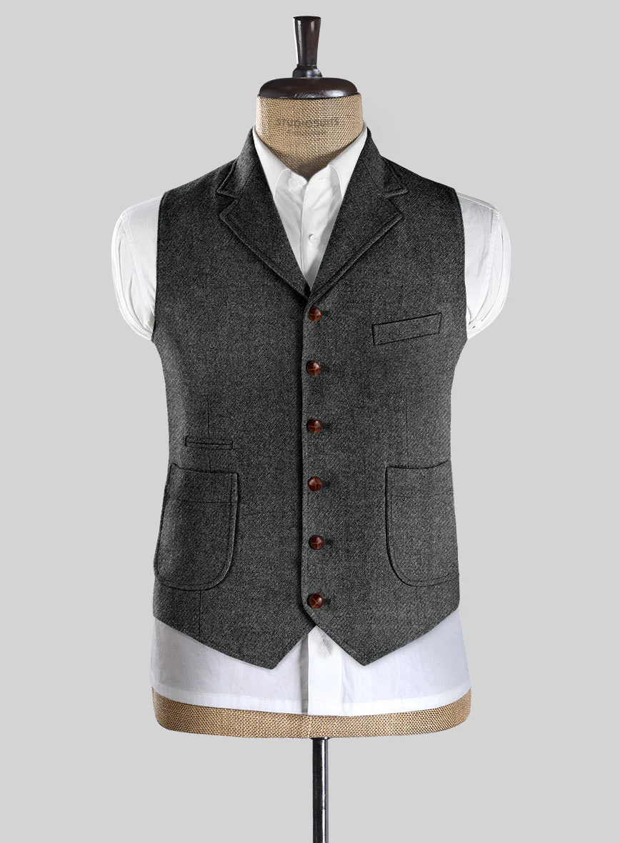 Highlander Gray Tweed Hunting Vest - Image 2