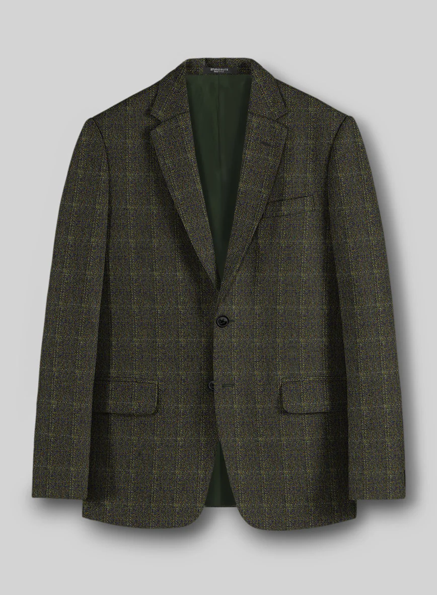 Highlander Green Windowpane Tweed Jacket