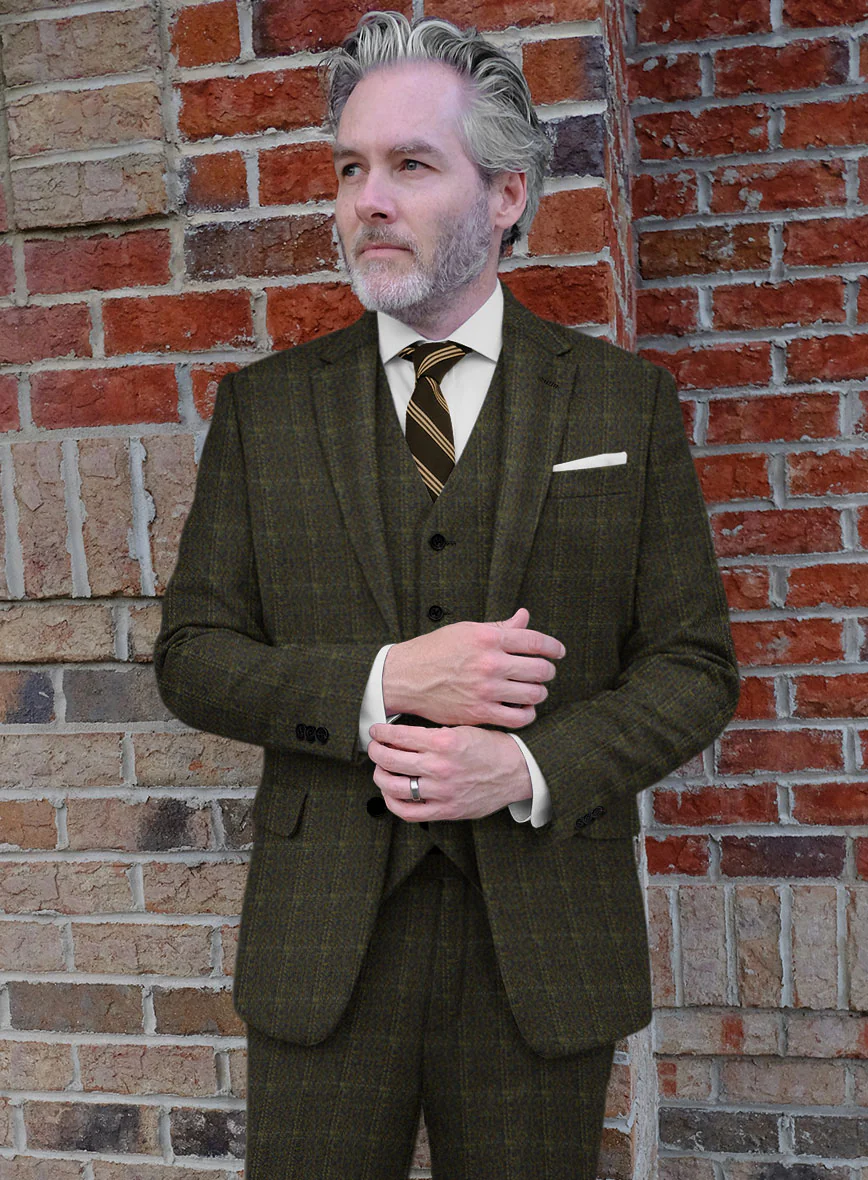 Highlander Green Windowpane Tweed Jacket - Image 2