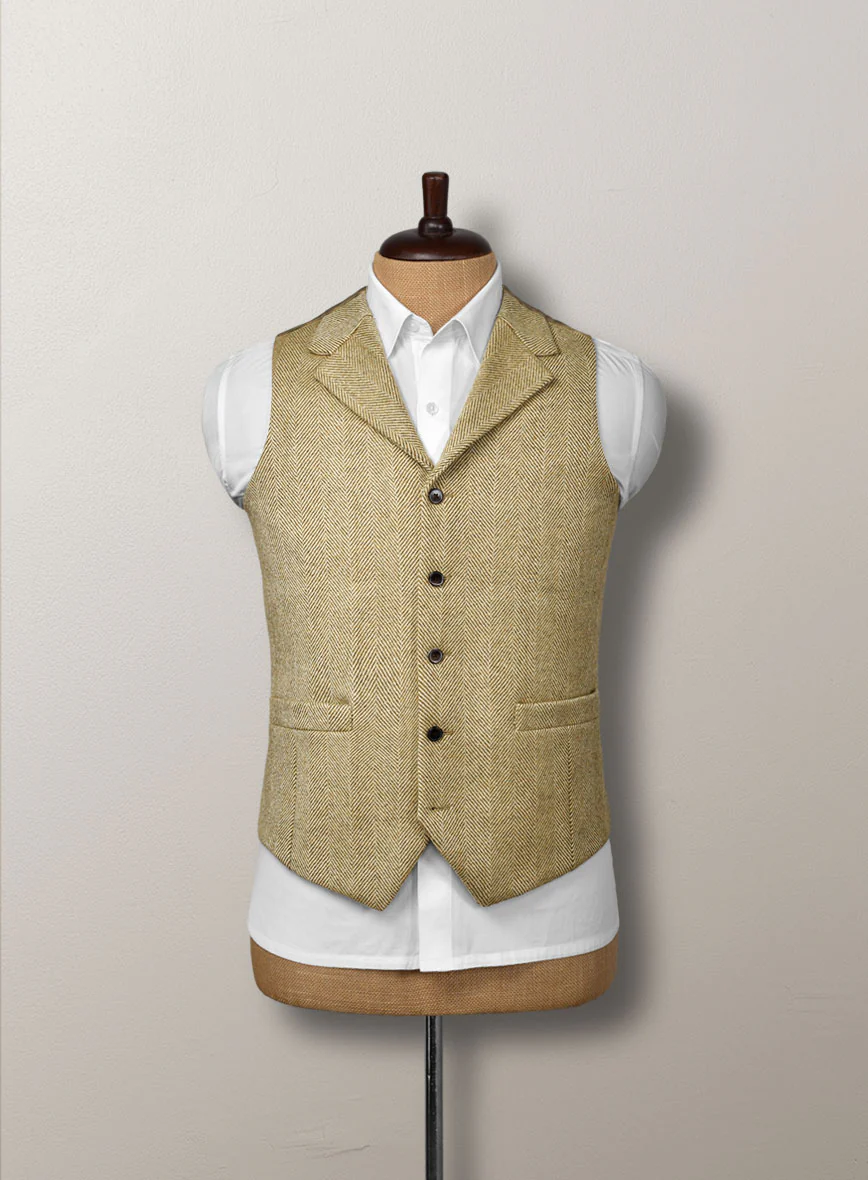 Highlander Heavy Beige Herringbone Tweed 3 Piece Suit - Image 2