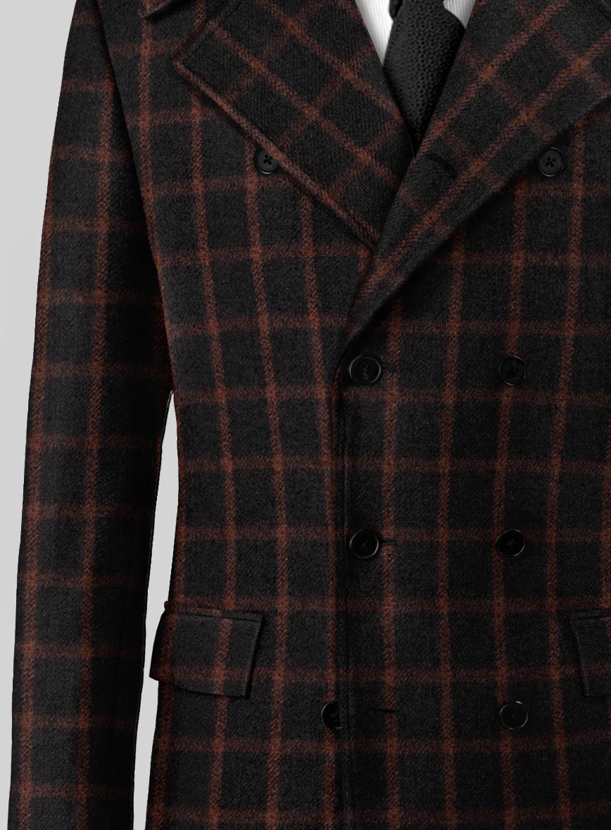 Highlander Heavy Black Checks Tweed GQ Overcoat - Image 2
