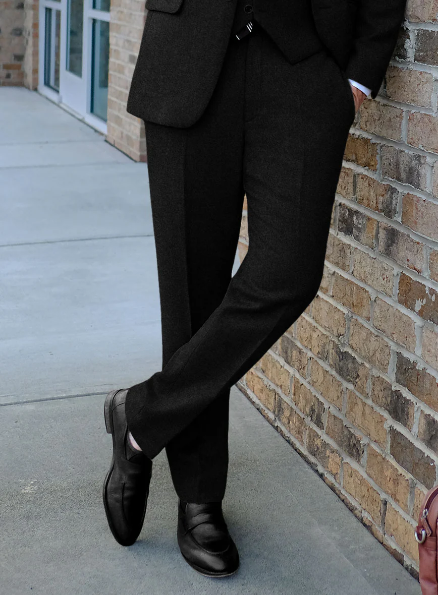 Highlander Heavy Black Herringbone Tweed Pants - Image 2