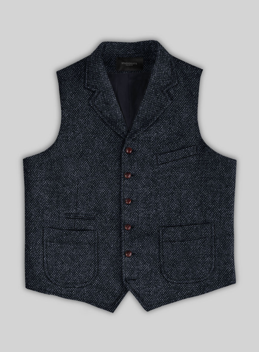 Highlander Heavy Blue Bedford Tweed Hunting Vest