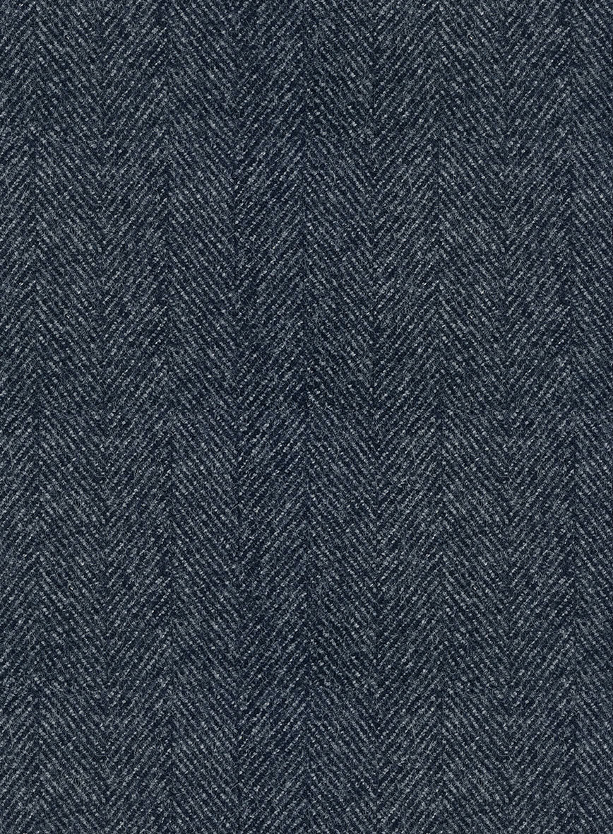 Highlander Heavy Blue Herringbone Tweed Hunting Vest - Image 5