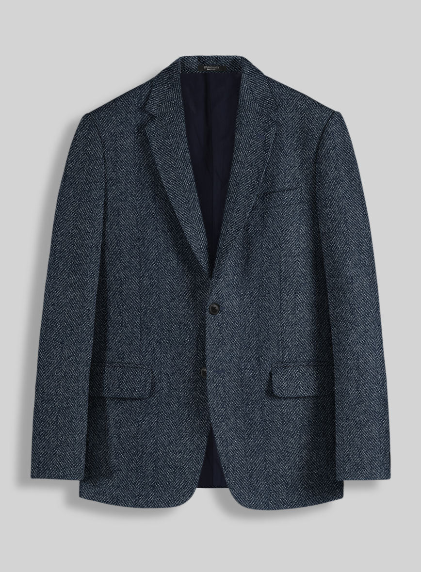 Highlander Heavy Blue Herringbone Tweed Suit - Image 3