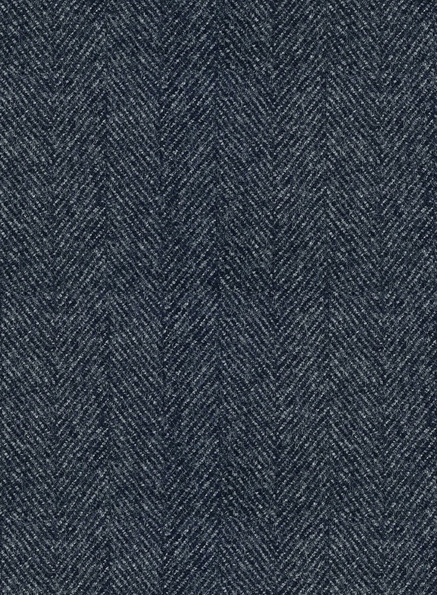Highlander Heavy Blue Herringbone Tweed Jacket - Image 2