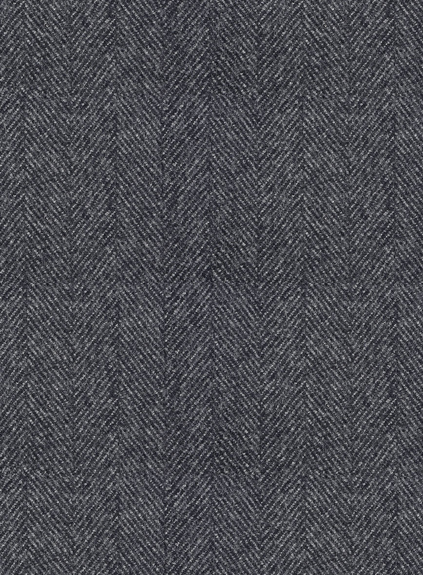 Highlander Heavy Charcoal Herringbone Tweed Hunting Vest - Image 5