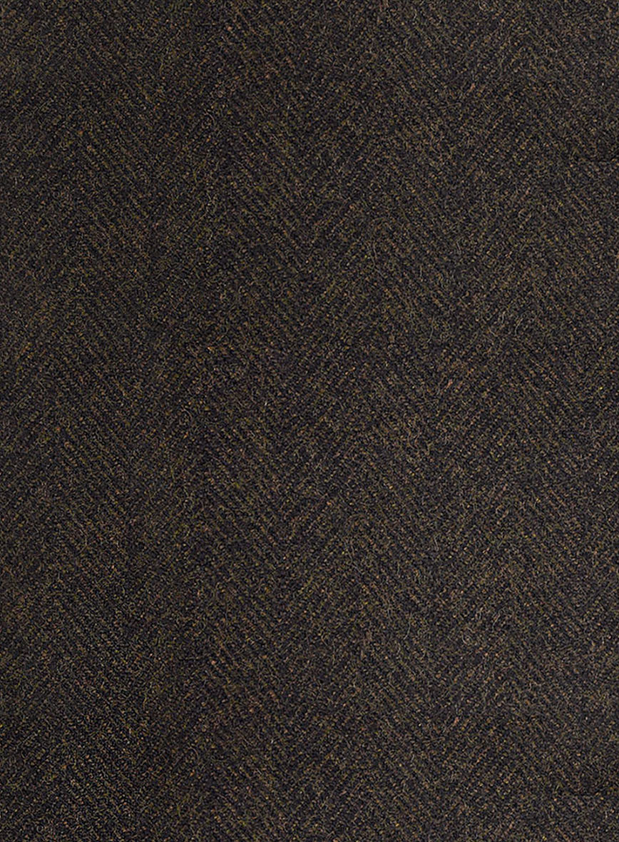 Highlander Heavy Dark Brown Herringbone Tweed Jacket - Image 2