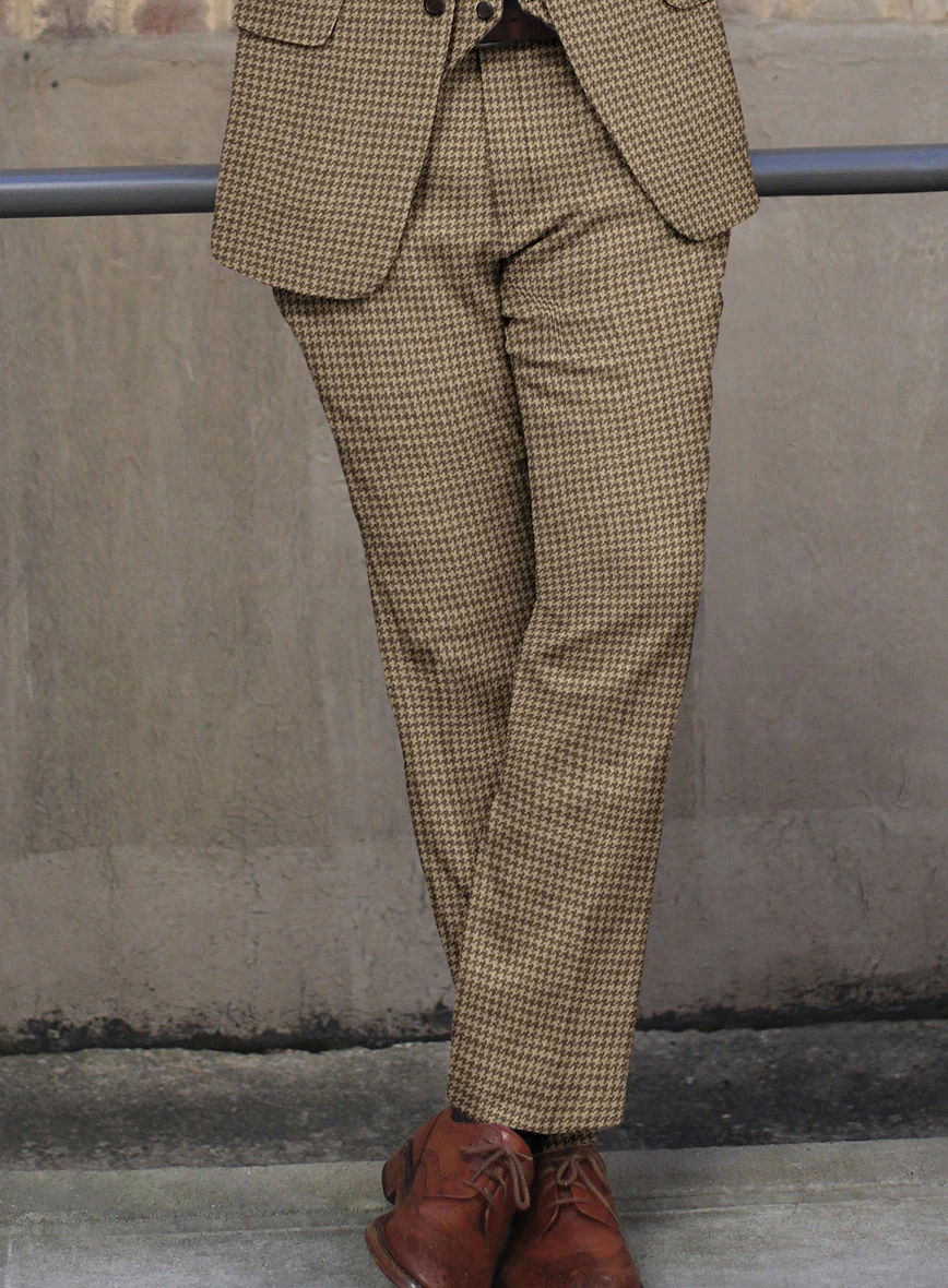 Highlander Heavy Dark Brown Houndstooth Tweed Pants - Image 2