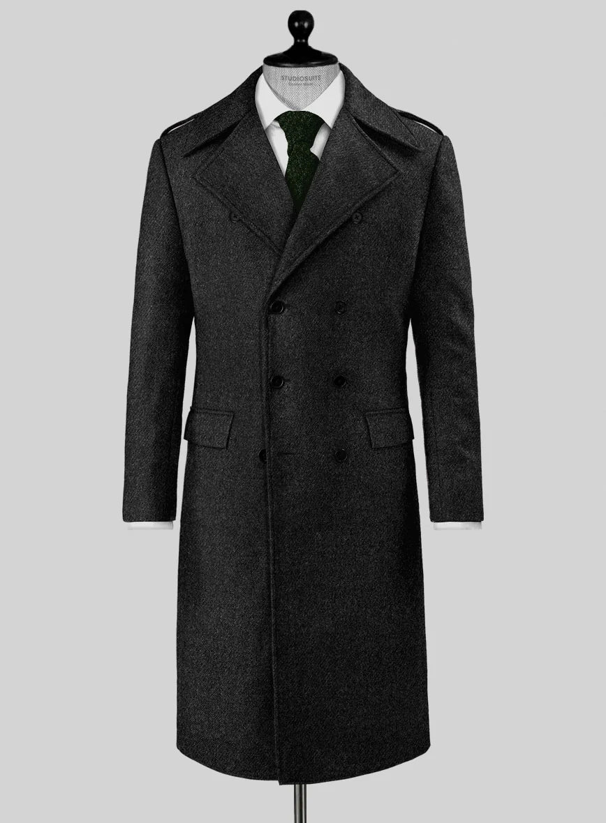 Highlander Heavy Heritage Charcoal Tweed GQ Overcoat