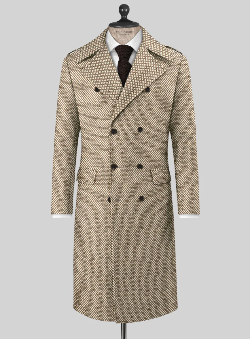 Highlander Heavy Honeycomb Brown Tweed GQ Overcoat
