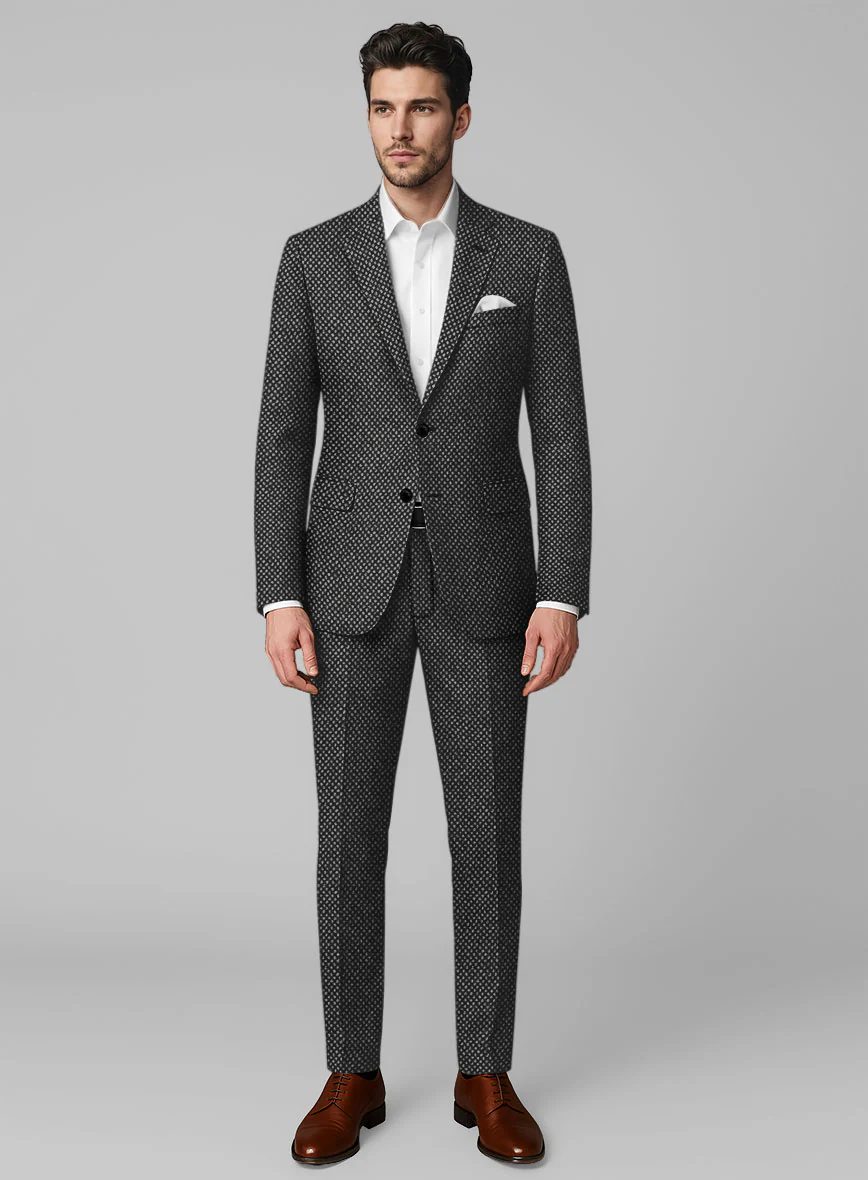 Highlander Heavy Honeycomb Charcoal Tweed Suit