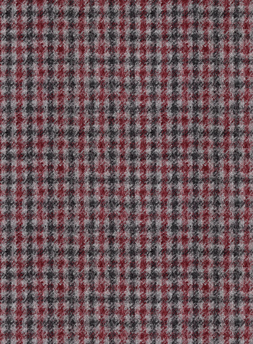 Highlander Heavy Maroon Houndstooth Tweed Pants - Image 3