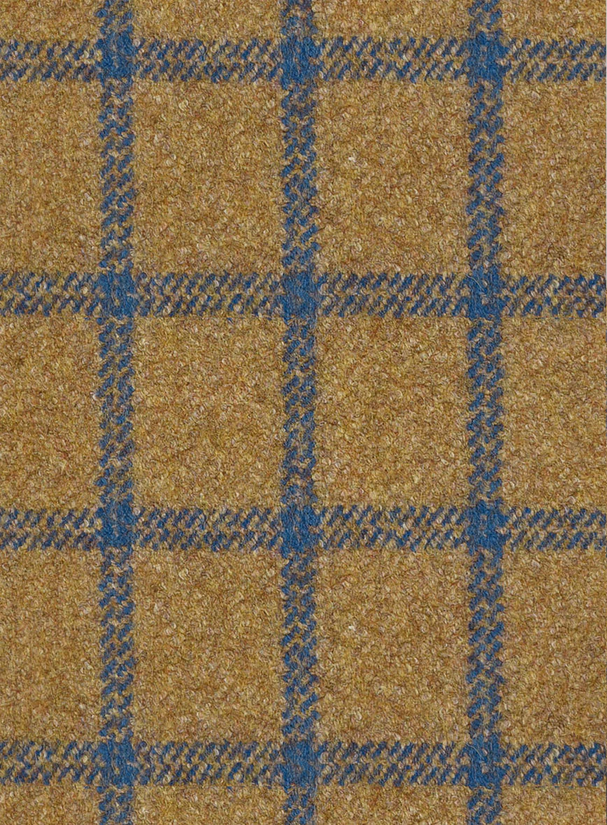 Highlander Heavy Mustard Check Tweed Double Breasted Jacket - Image 2