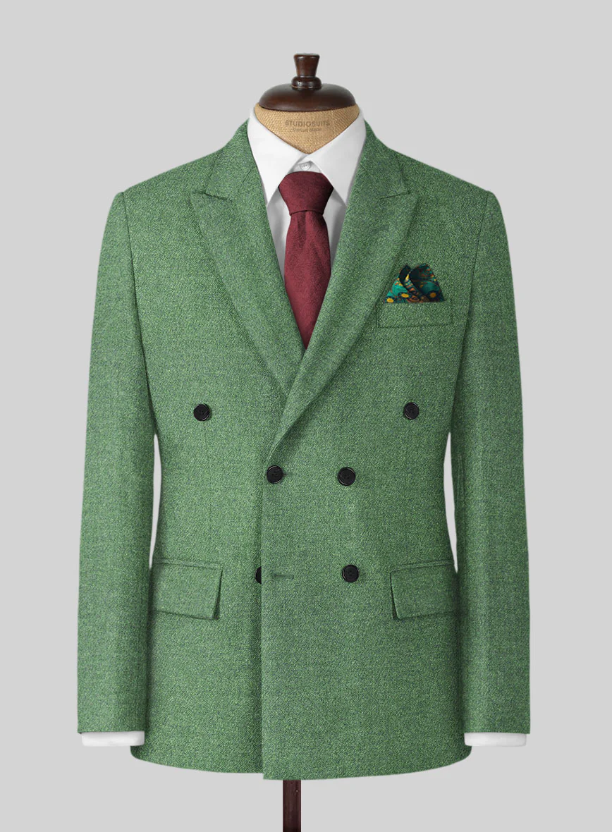 Highlander Heavy Paris Green Tweed Double Breasted Jacket