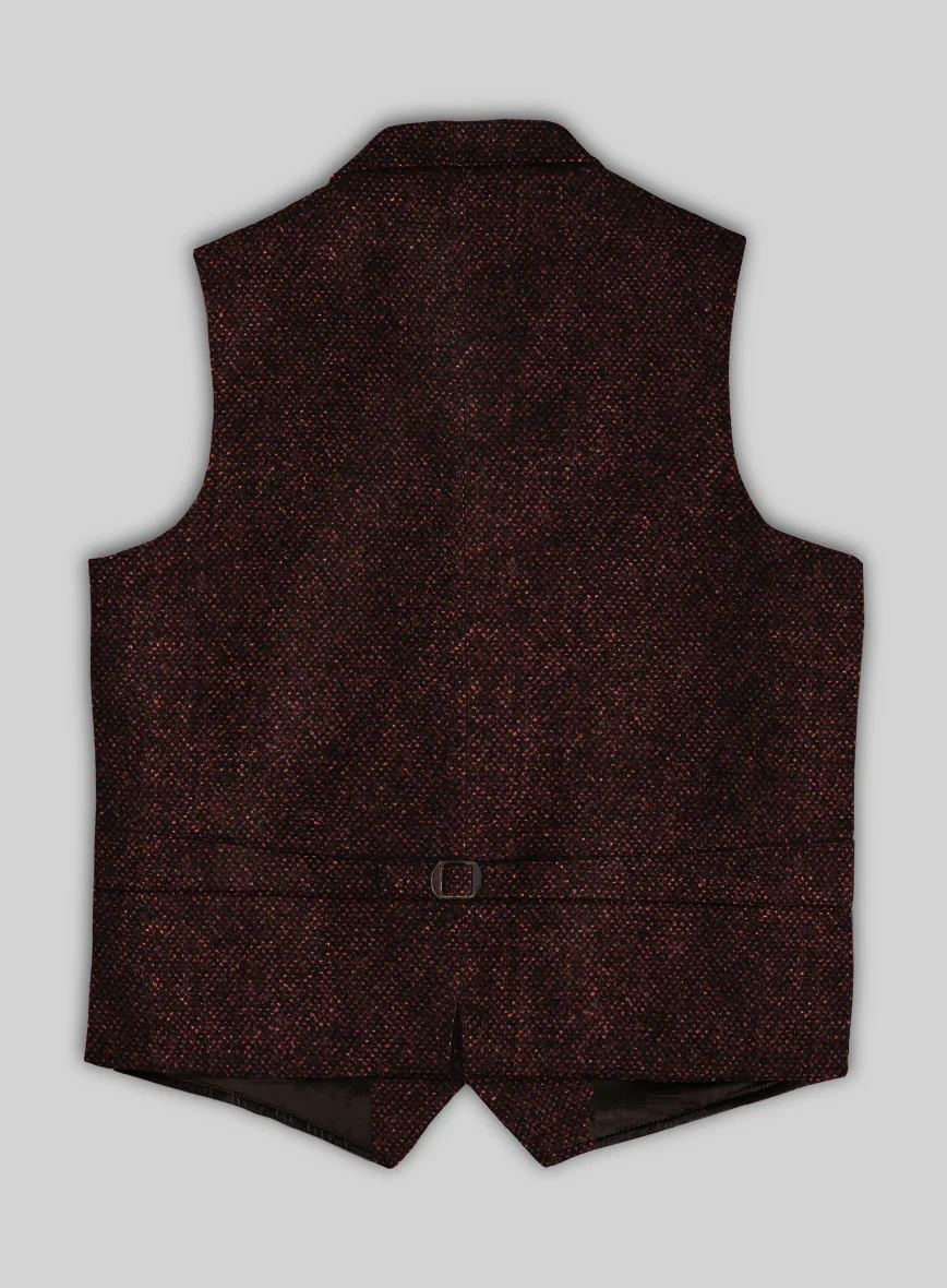 Highlander Heavy Wine Bedford Tweed Hunting Vest - Image 3