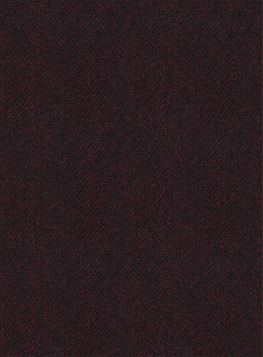 Highlander Heavy Wine Herringbone Tweed Pea Coat - Image 3