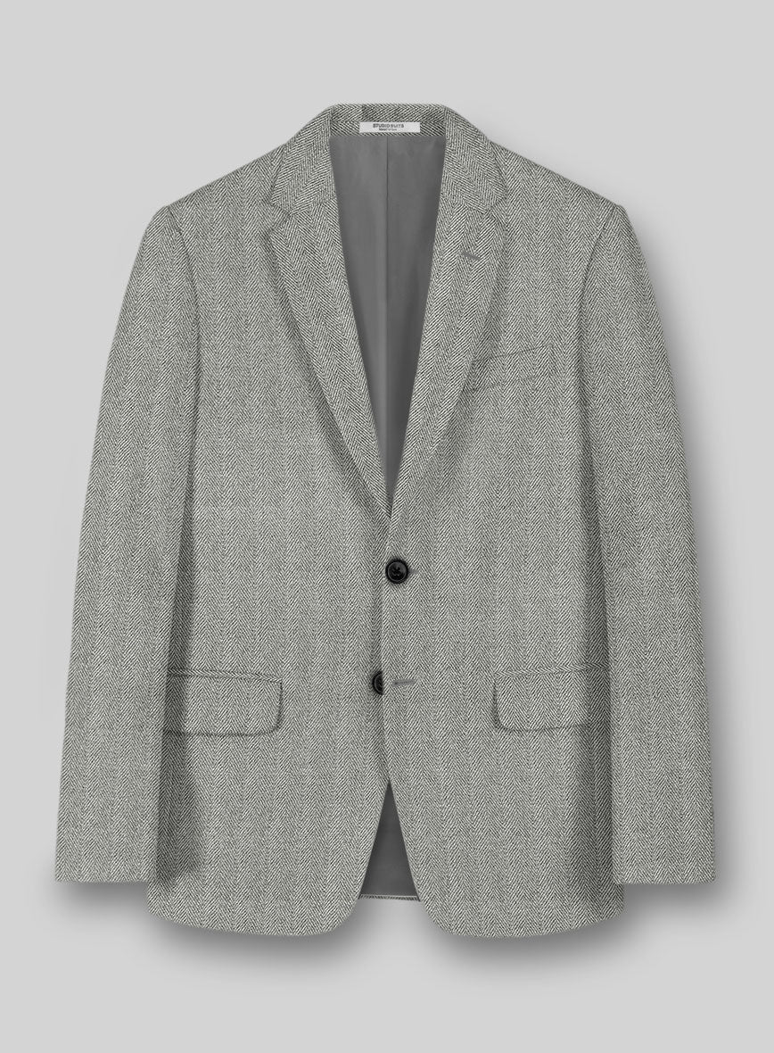 Highlander Light Gray Herringbone Tweed Suit - Image 3