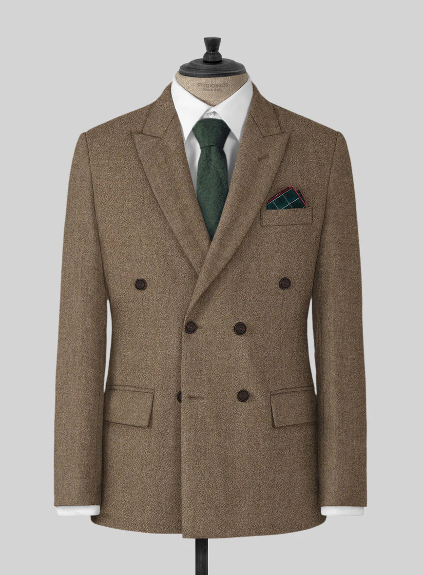 Highlander Light Tobacco Tweed Double Breasted Jacket
