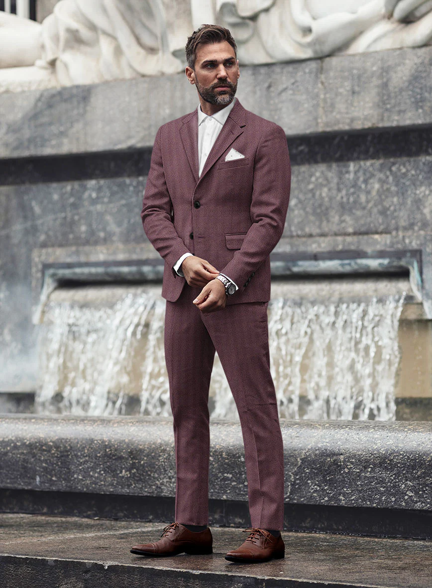Highlander Purple Herringbone Tweed Suit