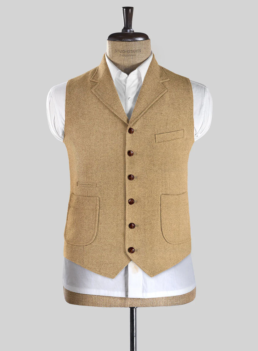 Highlander Sahara Beige Tweed Hunting Vest - Image 2