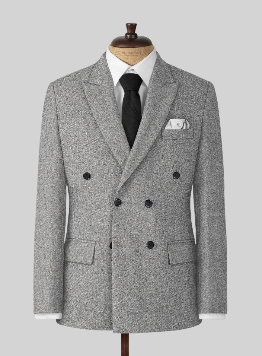 Highlander Steel Gray Tweed Double Breasted Jacket